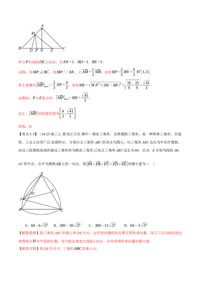 重难点11平面向量中的最值与范围问题八大题型（举一反三）（新高考专用）（解析版）_2025年新高考资料_二轮复习_2025年高考数学二轮复习举一反三专练（新高考专用）3379928