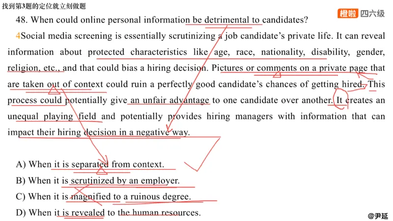 12.阅读精讲精练12_英语四六级保存避免失效_最新更新，视频都在这_2026，6月六级速转存易和谐_0、2025年12月六级_06.橙啦六级全程班石雷鹏_03.真题技巧+专项带练_03.阅读精讲精练