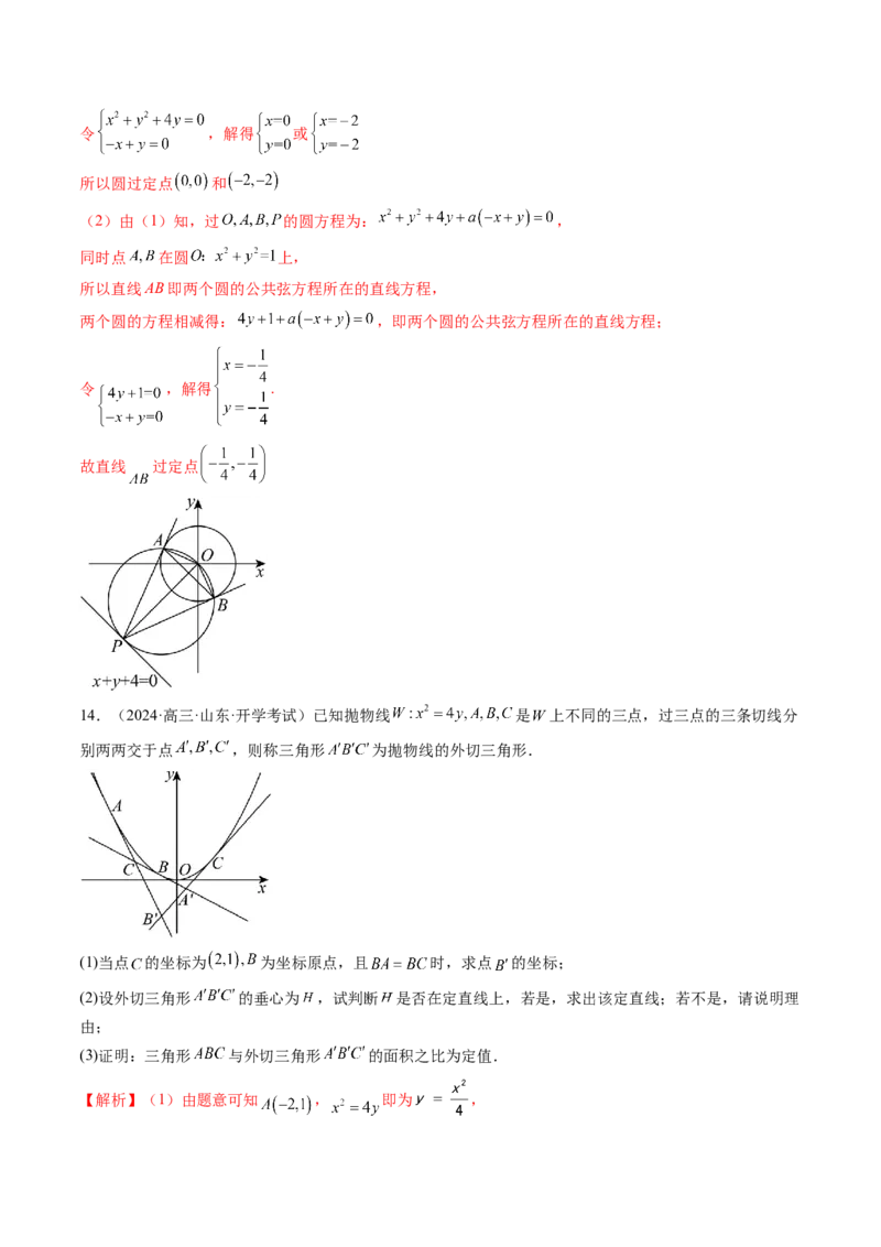 重难点突破13切线与切点弦问题（五大题型）（解析版）_2025年新高考资料_一轮复习_2025年高考数学一轮复习讲练测（新教材新高考，含2024高考真题）_第八章平面解析几何