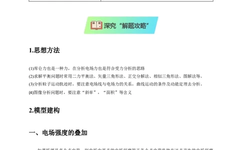 选择5静电场高频问题（原卷版）_04高考物理_2025年新高考资料_二轮复习_模型与方法2025届高考物理二轮复习热点题型归类340322924