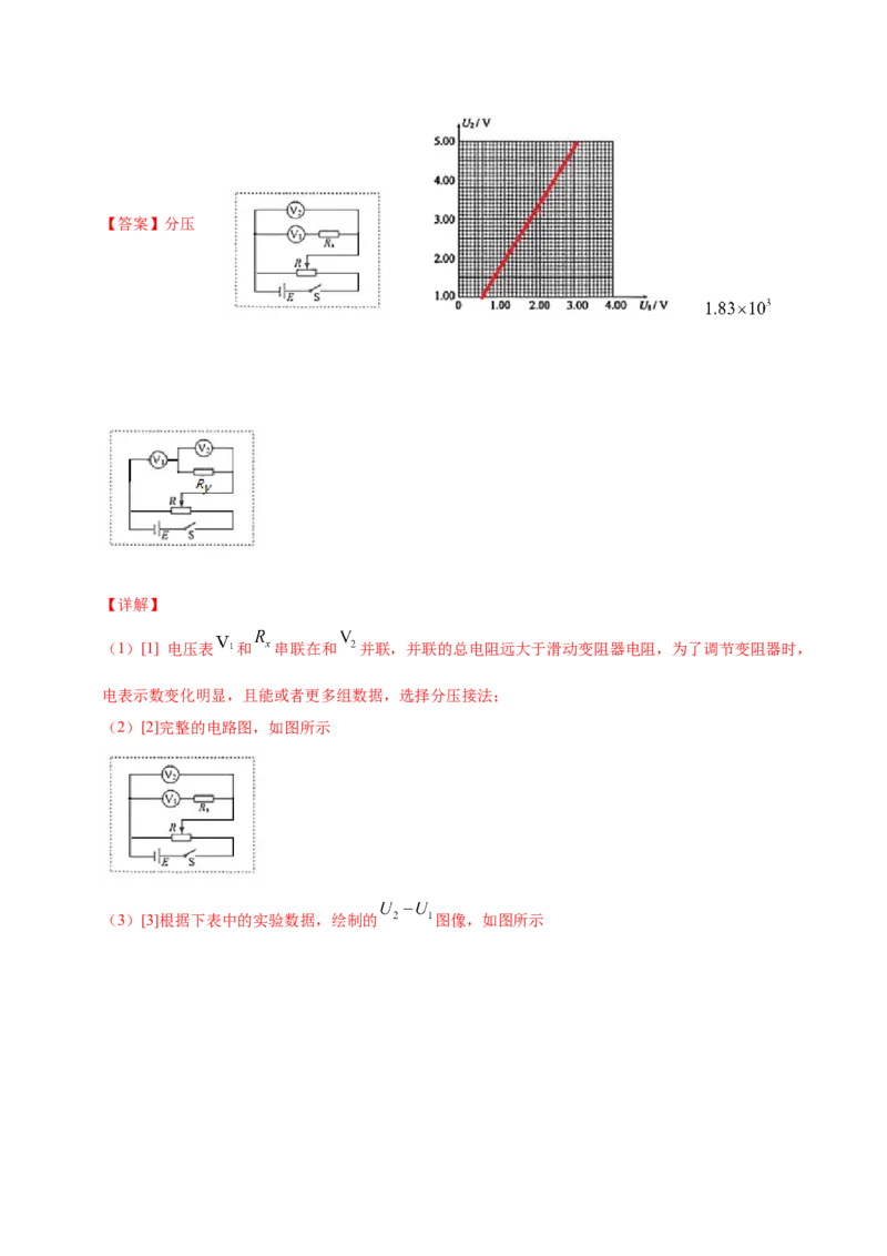 解密15电学实验（解析版）-高频考点解密2021年高考物理二轮复习讲义+分层训练_04高考物理_新高考复习资料_2021年新高考资料_高频考点解密2021年高考物理二轮复习讲义+分层训练