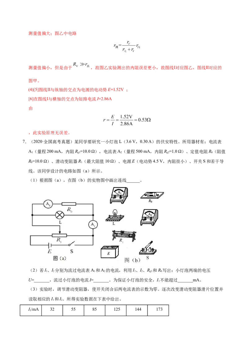 解密15电学实验（解析版）-高频考点解密2021年高考物理二轮复习讲义+分层训练_04高考物理_新高考复习资料_2021年新高考资料_高频考点解密2021年高考物理二轮复习讲义+分层训练