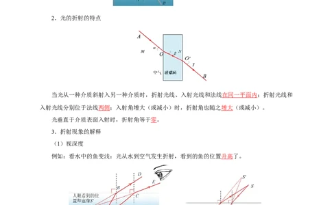 第三章光的折射透镜速记清单（解析版）_8上-初中物理苏科版(4)_06知识清单（齐全）_第1套