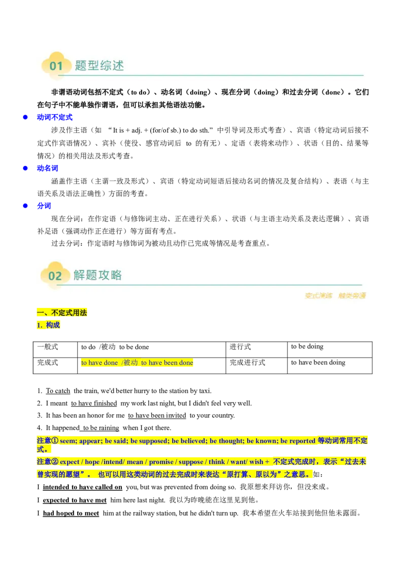 重难语法练03非谓语动词（原题版）_03高考英语_2025年新高考资料_二轮复习_2025年高考英语二轮热点题型归纳与变式演练（新高考通用）340016860_第四部分重点语法