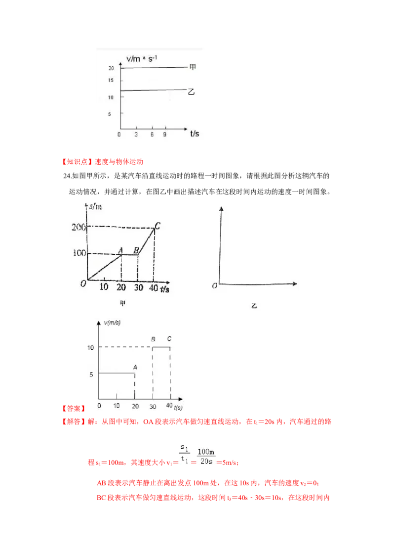 第五章单元测试卷（解析版）_8上-初中物理苏科版(4)_赠送：旧版资料（和新版好多一样，仍具有很大参考价值）_04试卷_单元测试_单元测试_第五章+单元测试卷