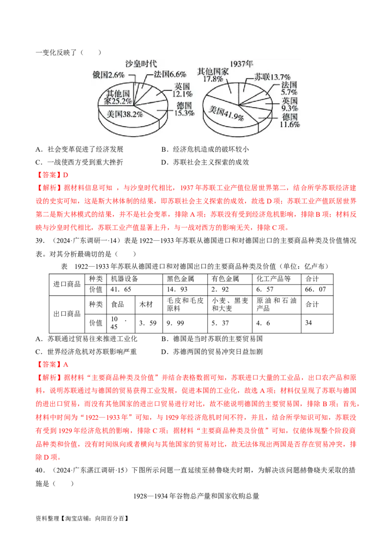 重难点14社会主义道路的兴起与发展（解析版）_07高考历史_新高考复习资料_2024年新高考复习资料_专项复习资料_❤2024年高考历史热点&middot;重点&middot;难点专练（新高考专用）