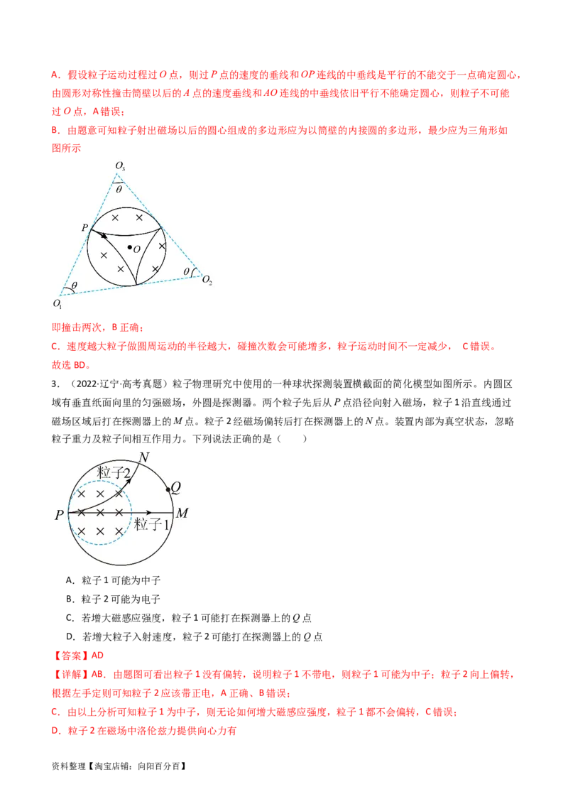 考点46磁场对运动电荷的作用（核心考点精讲+分层精练）解析版_04高考物理_新高考复习资料_2024新高考复习资料_一轮复习资料_完备战2024年高考物理一轮复习考点帮（新高考专用）