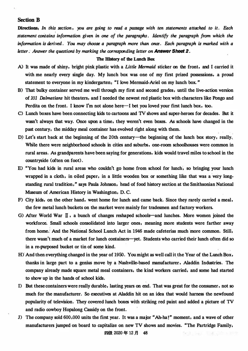 2020年12月英语四级真题第3套_英语四六级保存避免失效_最新更新，视频都在这_2026、6月四级速转存易和谐_新大学英语2025.6月4.6级真题_※1.四级历年真题、解析及听力_2.2017-2024年（新题型）