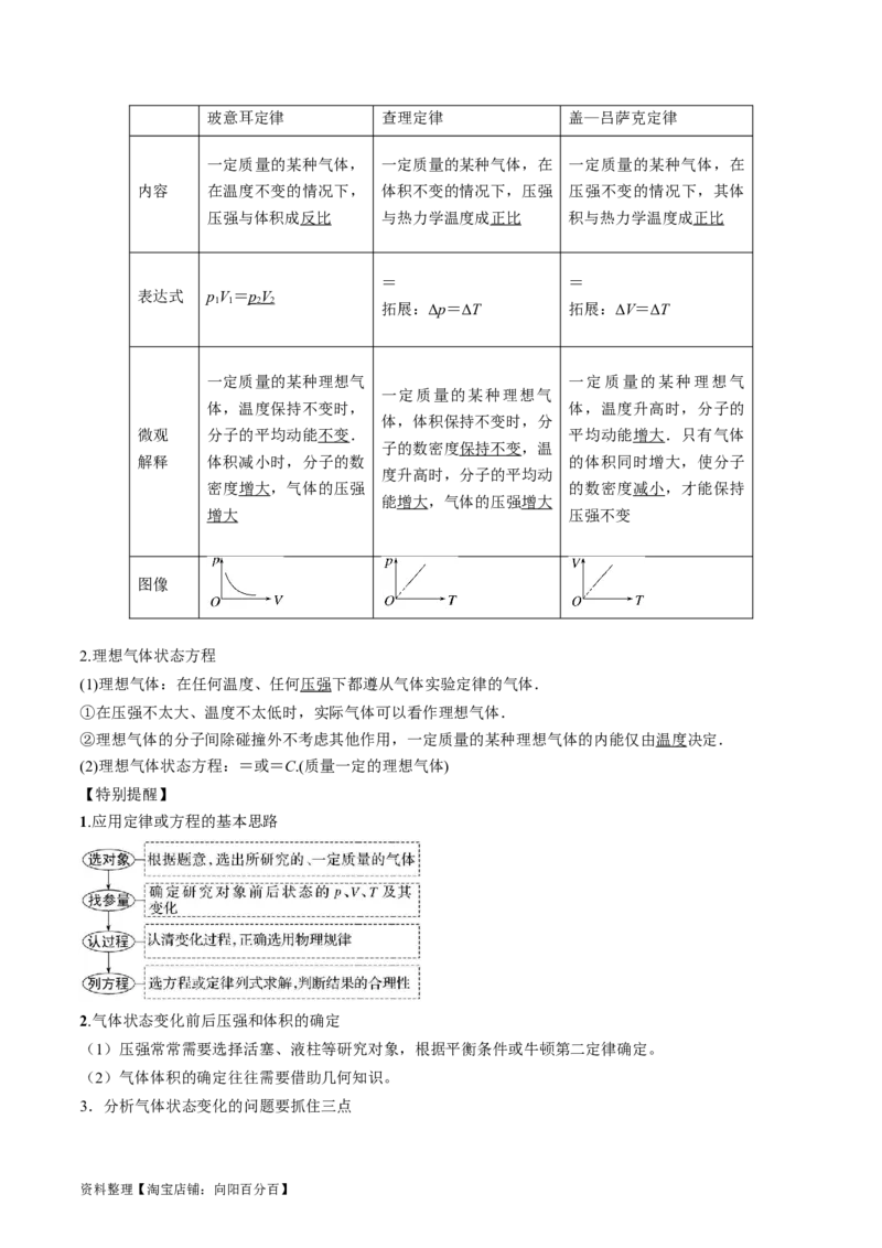 考点58气体实验定律、理想气体状态方程（解析版）_04高考物理_通用版（老高考）复习资料_2024年复习资料_完备战2024年高考物理一轮复习考点帮（全国通用）_答案解析版