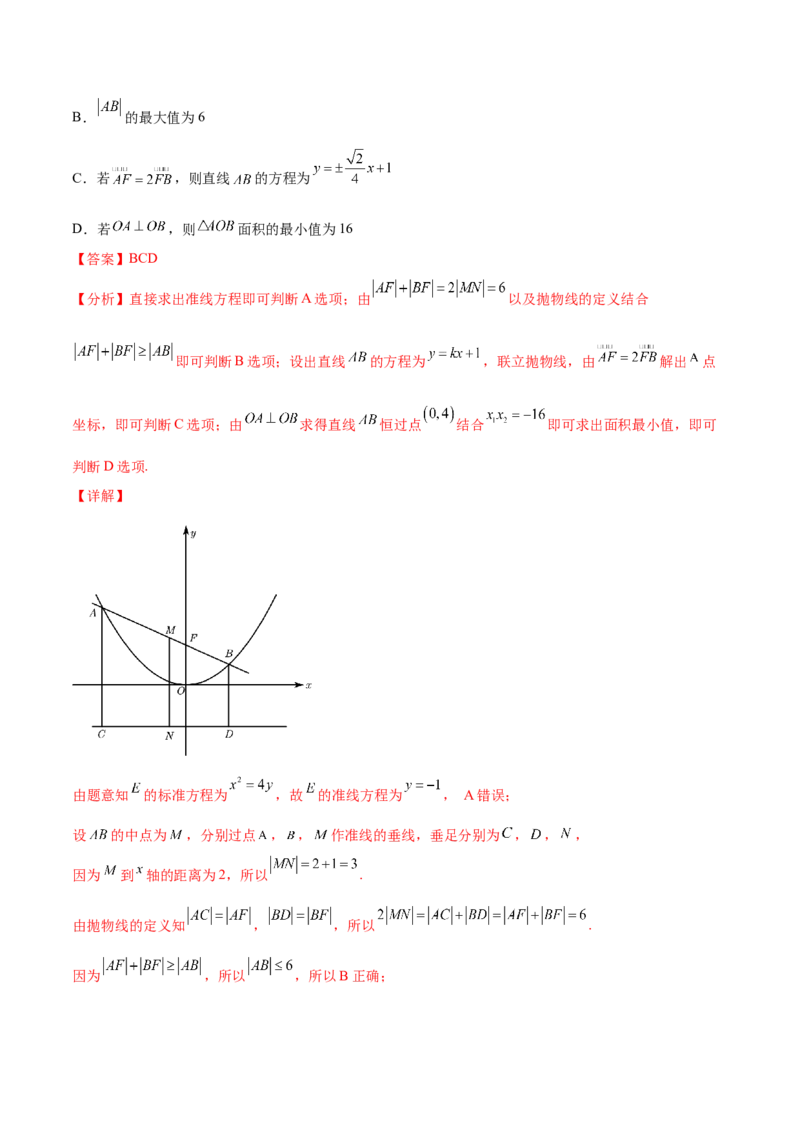 重难点14三种抛物线解题方法（核心考点讲与练）-2023年高考数学一轮复习核心考点讲与练（新高考专用）(解析版）_02高考数学_新高考复习资料_2023年新高考资料_一轮复习