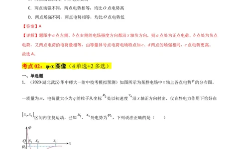 考点巩固卷53电场中的图像问题（解析版）_04高考物理_新高考复习资料_2024新高考复习资料_一轮复习资料_完2024年高考物理一轮复习考点通关卷（新高考通用）_考点巩固卷_电磁部分