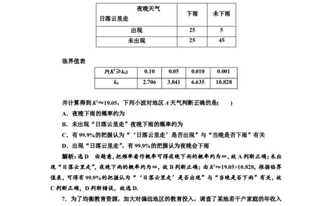课时跟踪检测（五十二）变量间的相关性与统计案例作业_02高考数学_新高考复习资料_2022年新高考资料_2022届一轮复习讲练结合_第九章统计与统计案例