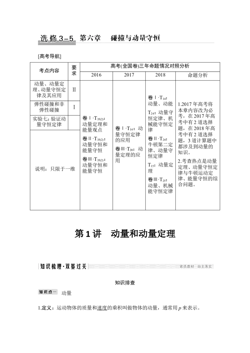 选修3-5第六章第1讲_04高考物理_新高考复习资料_2022年新高考复习资料_高考物理2022年一轮复习各版本_3.2022年高考物理一轮复习新高考2粤冀渝湘适用_配套习题_选修3-5