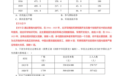 课时12北洋军阀统治时期的政治、经济与文化-2022年高考历史一轮复习小题多维练（新高考版）（解析版）_07高考历史_新高考复习资料_2022年新高考复习资料