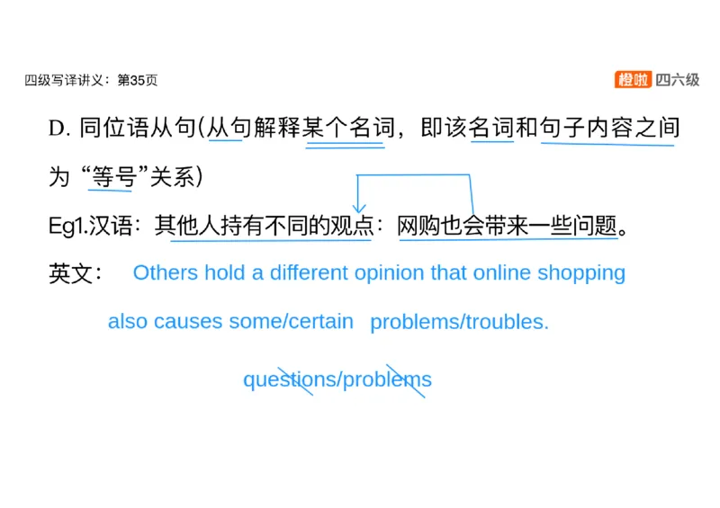 03.翻译精讲：写译11种高频句式_英语四六级保存避免失效_最新更新，视频都在这_2026、6月四级速转存易和谐_0、2025年12月四级_06.橙啦四级全程班石雷鹏_03.解题技巧+专项带练_资料