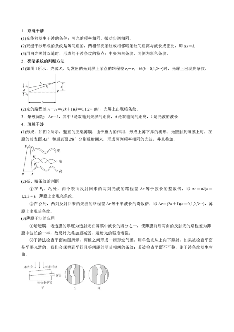 考点60光的干涉衍射和偏振（核心考点精讲+分层精练)原卷版_04高考物理_新高考复习资料_2024新高考复习资料_一轮复习资料_完备战2024年高考物理一轮复习考点帮（新高考专用）
