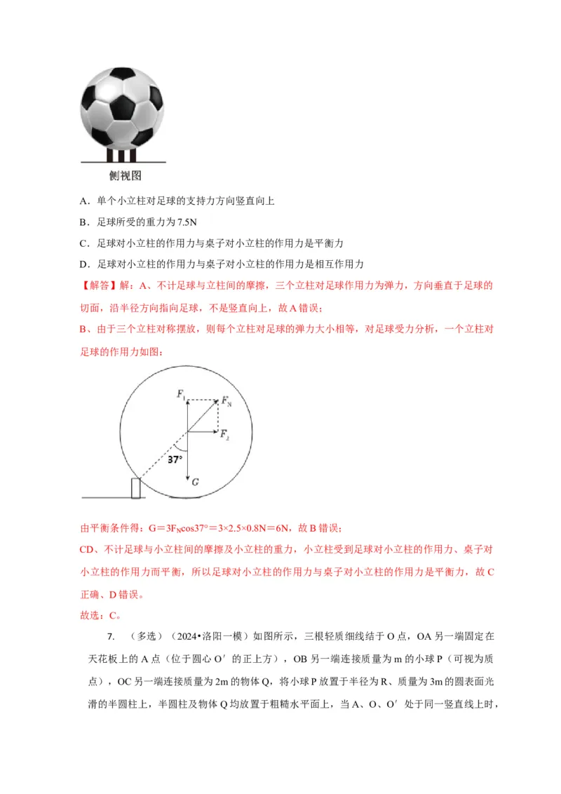 选择1力和物体平衡（解析版）_04高考物理_2025年新高考资料_二轮复习_模型与方法2025届高考物理二轮复习热点题型归类340322924