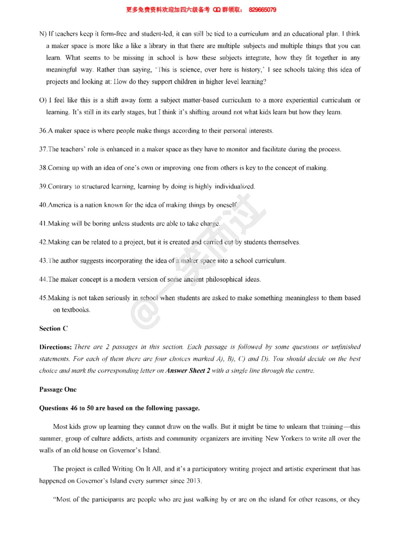 2019年6月四级真题第三套_英语四六级保存避免失效_最新更新，视频都在这_2026、6月四级速转存易和谐_0、2025年12月四级_04.笑过四级全程班周思成_00.讲义_四级真题_2019年四级真题