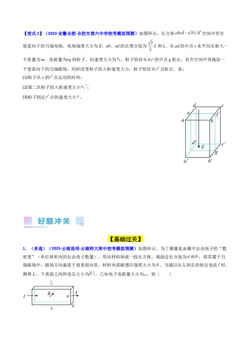 考点48带电粒子在复合场中的运动（核心考点精讲+分层精练）原卷版_04高考物理_新高考复习资料_2024新高考复习资料_一轮复习资料