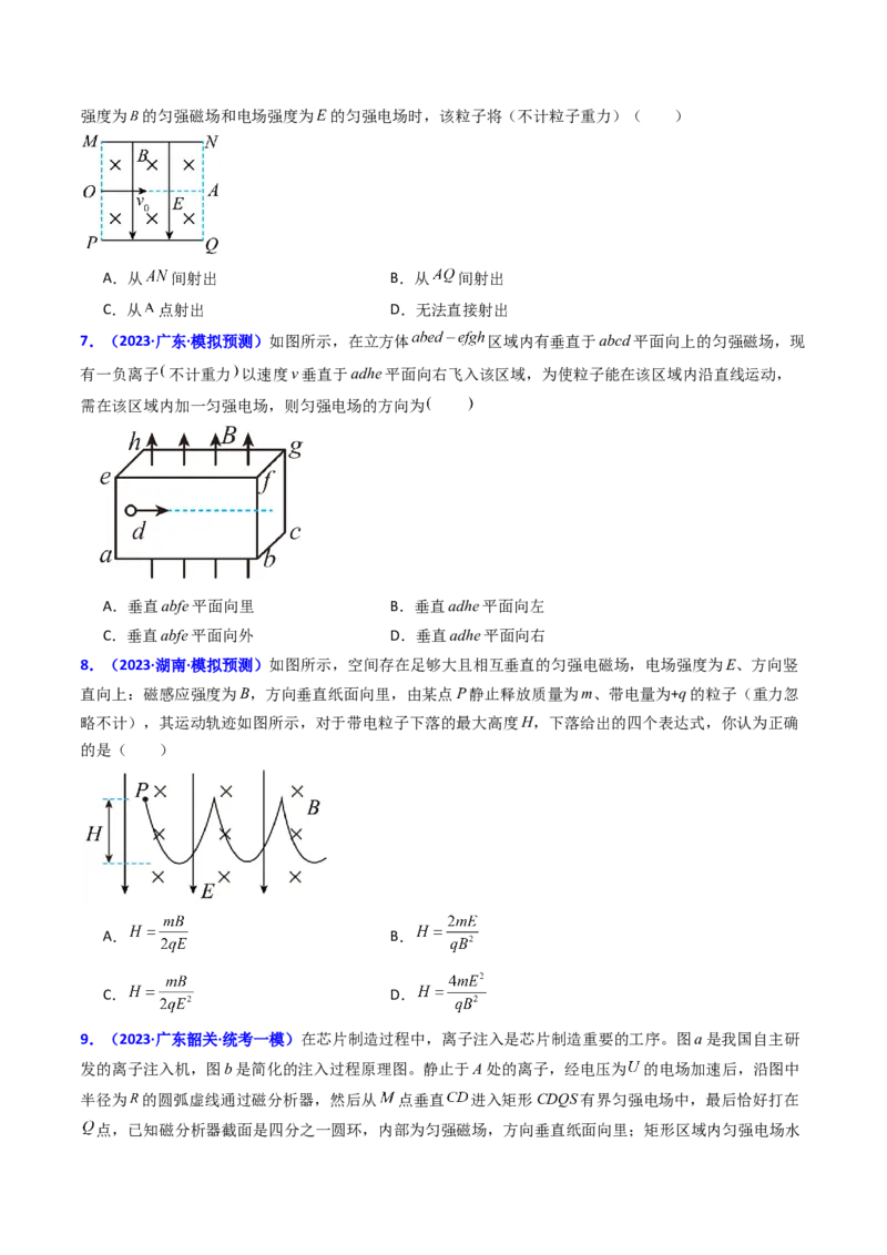 考点48带电粒子在复合场中的运动（核心考点精讲+分层精练）原卷版_04高考物理_新高考复习资料_2024新高考复习资料_一轮复习资料