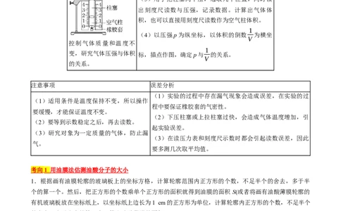 考点60热学实验（原卷版）_04高考物理_通用版（老高考）复习资料_2024年复习资料_完备战2024年高考物理一轮复习考点帮（全国通用）