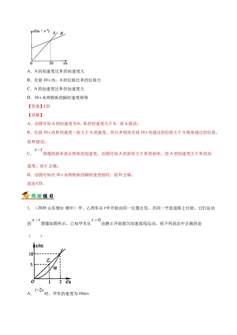 解密01质点的直线运动（解析版）-备战2021年高考物理高频考点解密_04高考物理_新高考复习资料_2021年新高考资料_高频考点解密2021年高考物理二轮复习讲义+分层训练