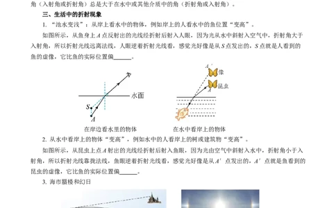 第三章光的折射透镜（知识清单）学生版_8上-初中物理苏科版(4)_06知识清单（齐全）_第2套