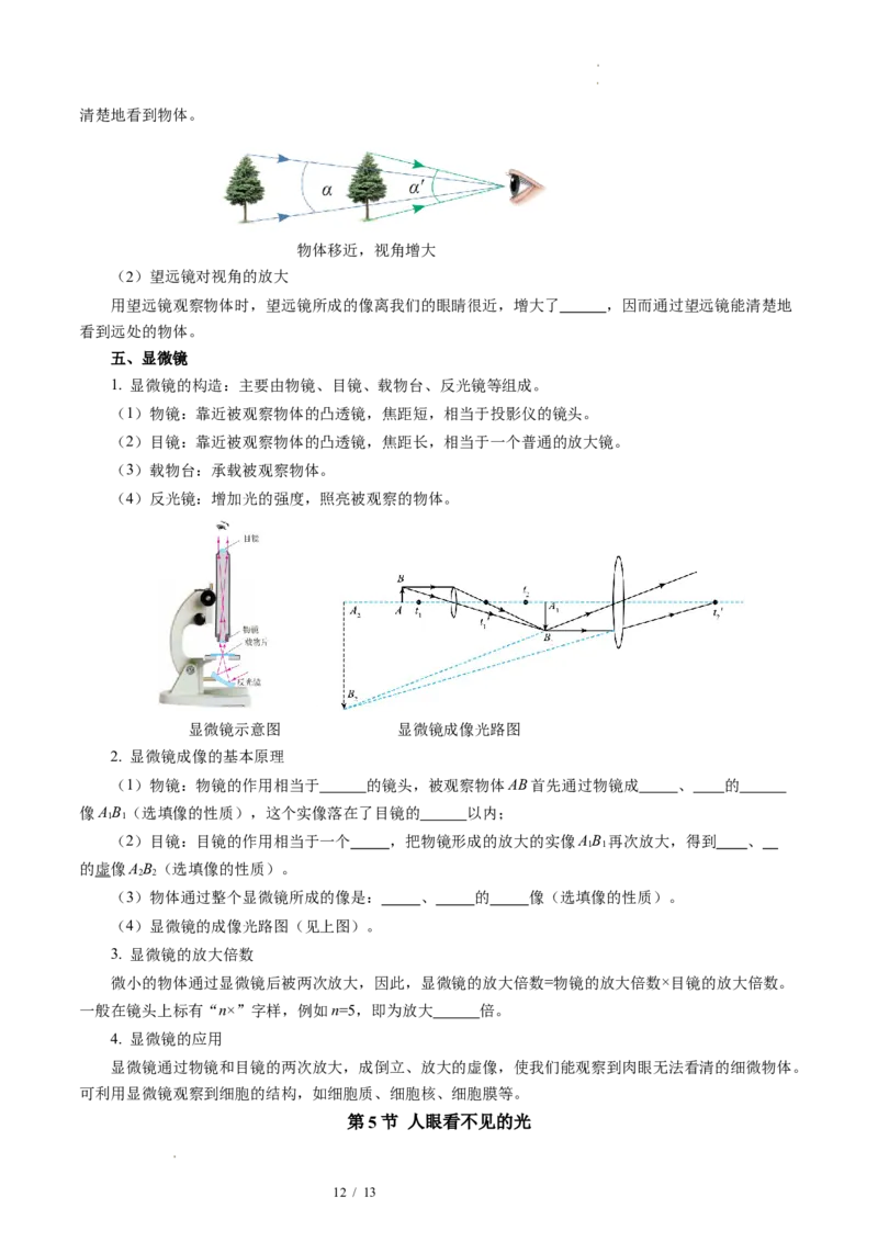 第三章光的折射透镜（知识清单）学生版_8上-初中物理苏科版(4)_06知识清单（齐全）_第2套