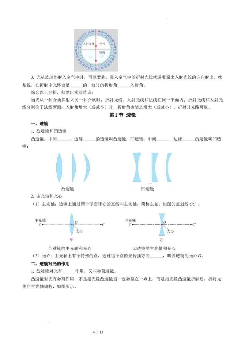 第三章光的折射透镜（知识清单）学生版_8上-初中物理苏科版(4)_06知识清单（齐全）_第2套