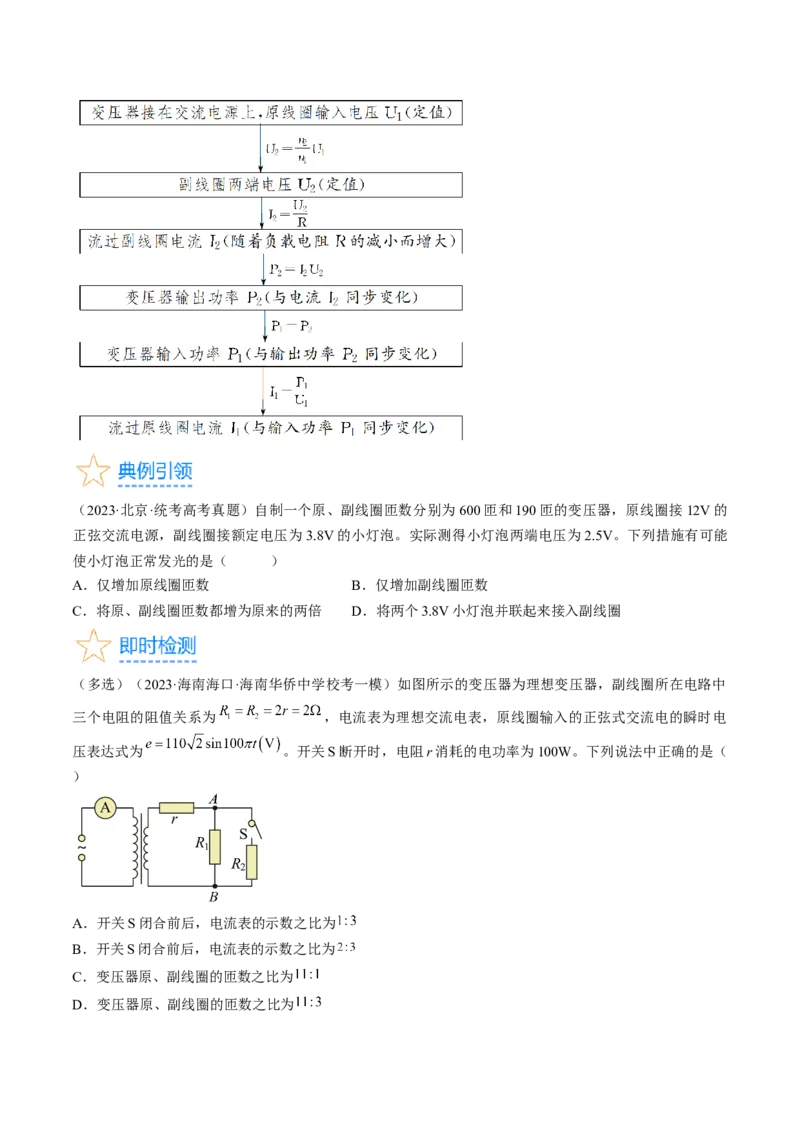 考点53变压器远距离输电（原卷版）_04高考物理_通用版（老高考）复习资料_2024年复习资料_完备战2024年高考物理一轮复习考点帮（全国通用）
