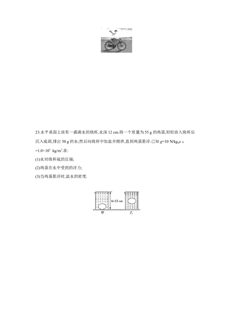 第十章+压强和浮力单元检测（苏科版）_8下-初中物理苏科版(4)_赠送：旧版资料（和新版好多一样，仍具有很大参考价值）_03试卷_单元测试