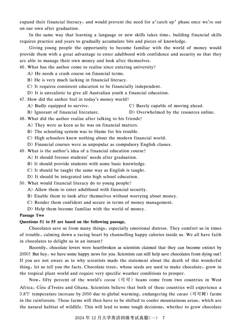 四级真题试题（24年12月）_英语四六级保存避免失效_最新更新，视频都在这_2026、6月四级速转存易和谐_0、2025年12月四级_00.学丞四级全程班刘晓燕_00讲义资料_四六级历年真题汇总