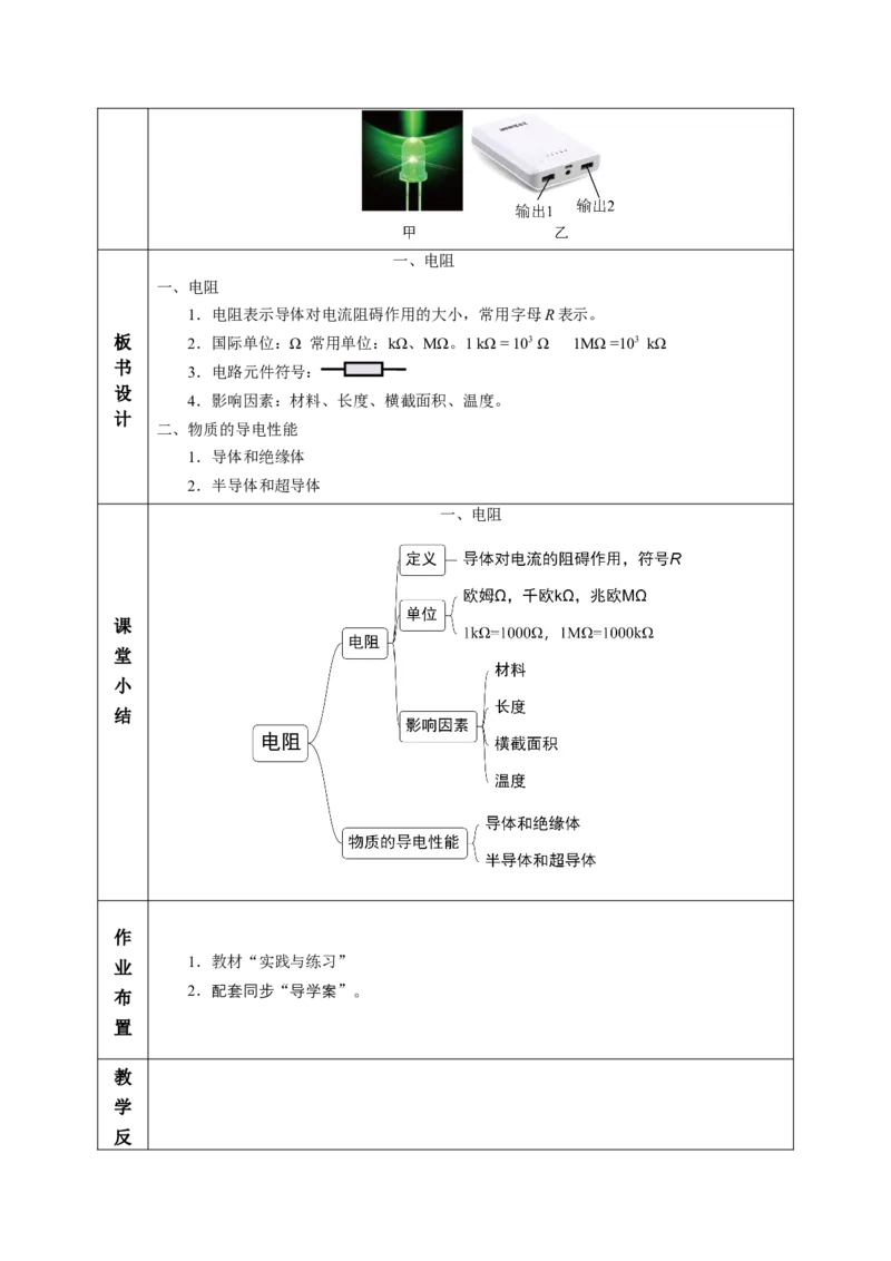 一、电阻（教学设计）物理苏科版2024九年级上册_20250905_194641_9上-初中物理苏科版(4)_02课件+教案+分层作业第2套（更新中）_教案（教学设计）_第十四章欧姆定律
