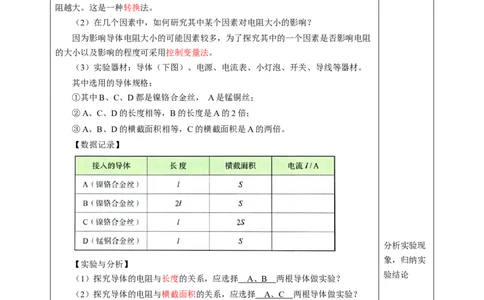 一、电阻（教学设计）物理苏科版2024九年级上册_20250905_194641_9上-初中物理苏科版(4)_02课件+教案+分层作业第2套（更新中）_教案（教学设计）_第十四章欧姆定律