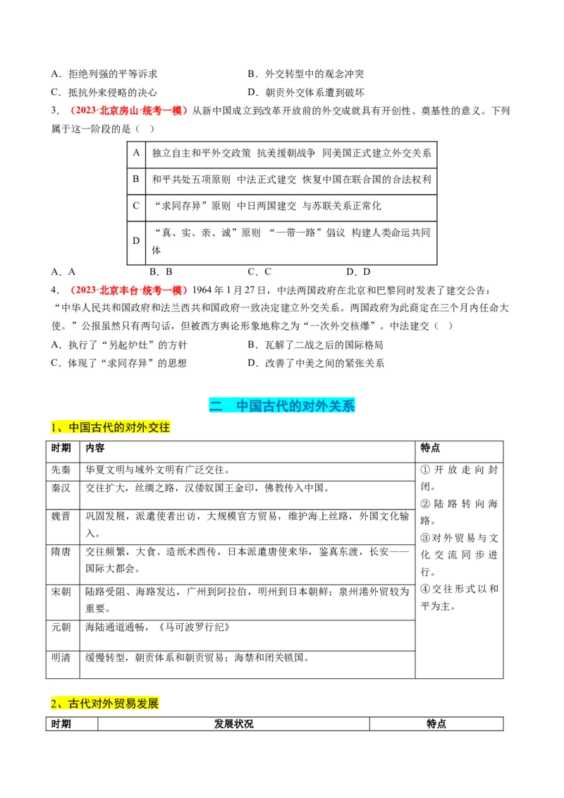 高考热点07中法建交60周年（讲义）（原卷版）_07高考历史_2024年新高考资料_2.2024二轮复习_2024年高考历史二轮复习讲练测（新教材新高考）