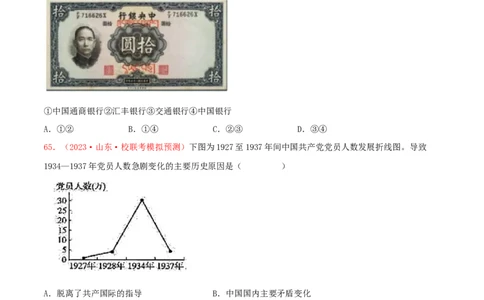 集训04中国近代史100题（2）（原卷版）_07高考历史_2024年新高考资料_3.2024专项复习_备战2024年高考历史专项提分集训900题（统编版）