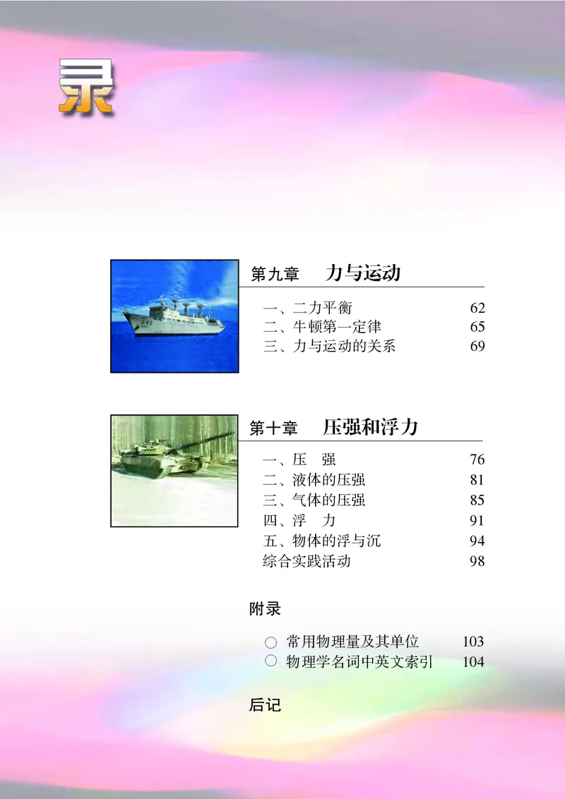 义务教育教科书&middot;物理八年级下册_8下-初中物理苏科版(4)_赠送：旧版资料（和新版好多一样，仍具有很大参考价值）_06电子课本