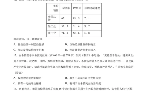 阶段性检测卷09纲要上下册（中国史+世界史）（原卷版）_07高考历史_新高考复习资料_2024年新高考复习资料_一轮复习资料_完2024年高考历史一轮复习考点通关卷（新高考通用）