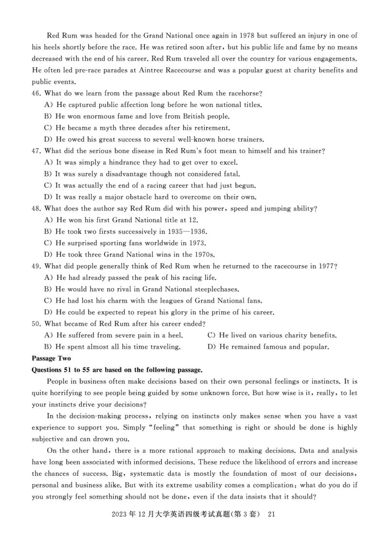 四级真题试题（23年12月）_英语四六级保存避免失效_最新更新，视频都在这_2026、6月四级速转存易和谐_0、2025年12月四级_00.学丞四级全程班刘晓燕_00讲义资料_四六级历年真题汇总