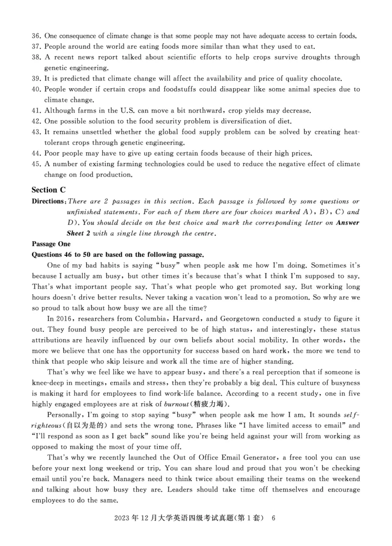 四级真题试题（23年12月）_英语四六级保存避免失效_最新更新，视频都在这_2026、6月四级速转存易和谐_0、2025年12月四级_00.学丞四级全程班刘晓燕_00讲义资料_四六级历年真题汇总
