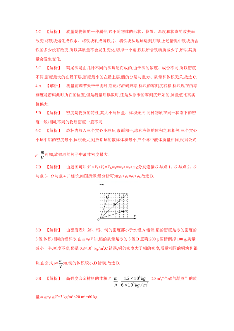 第六章++物质的物理属性单元检测（苏科版）_8下-初中物理苏科版(4)_赠送：旧版资料（和新版好多一样，仍具有很大参考价值）_03试卷_单元测试