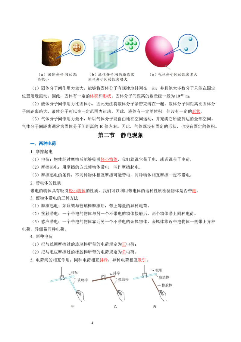第十章从粒子到宇宙（知识清单）教师版(1)_8下-初中物理苏科版(4)_04知识清单_第2套_第十章从粒子到宇宙（单元知识清单）-上好课八年级物理下册同步高效课堂（苏科版2024）