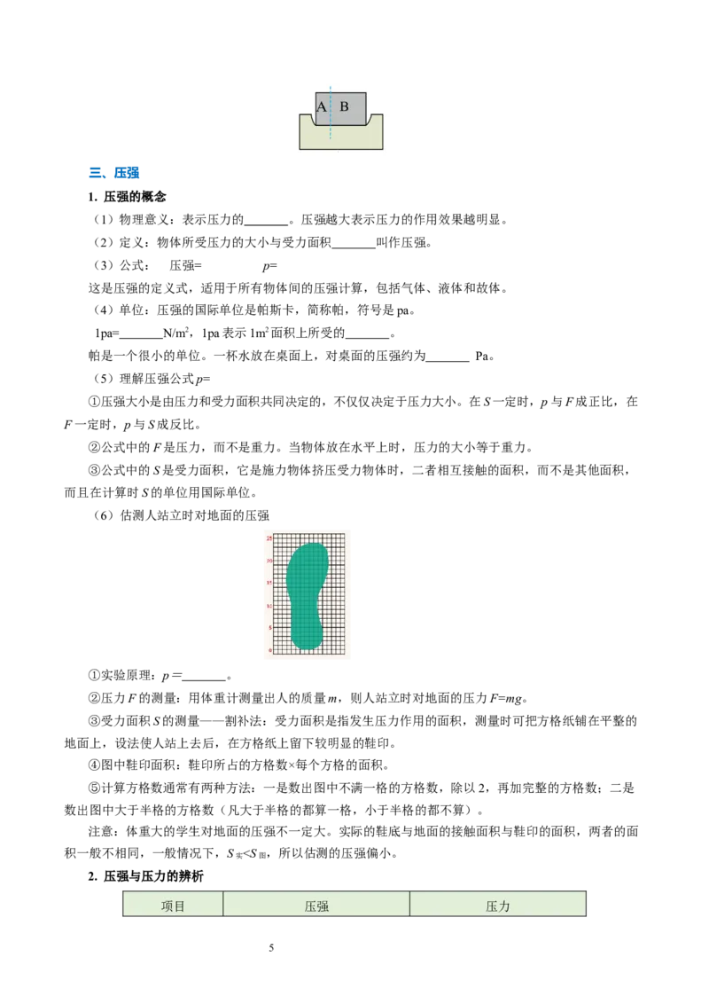 第九章压强和浮力（知识清单）学生版(2)_8下-初中物理苏科版(4)_04知识清单_第2套_第九章+压强和浮力（单元知识清单）-上好课八年级物理下册同步高效课堂（苏科版2024）