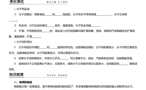 7.1分子和静电（原卷版）_8下-初中物理苏科版(4)_赠送：旧版资料（和新版好多一样，仍具有很大参考价值）_02讲义_7.1分子和静电（解析版）