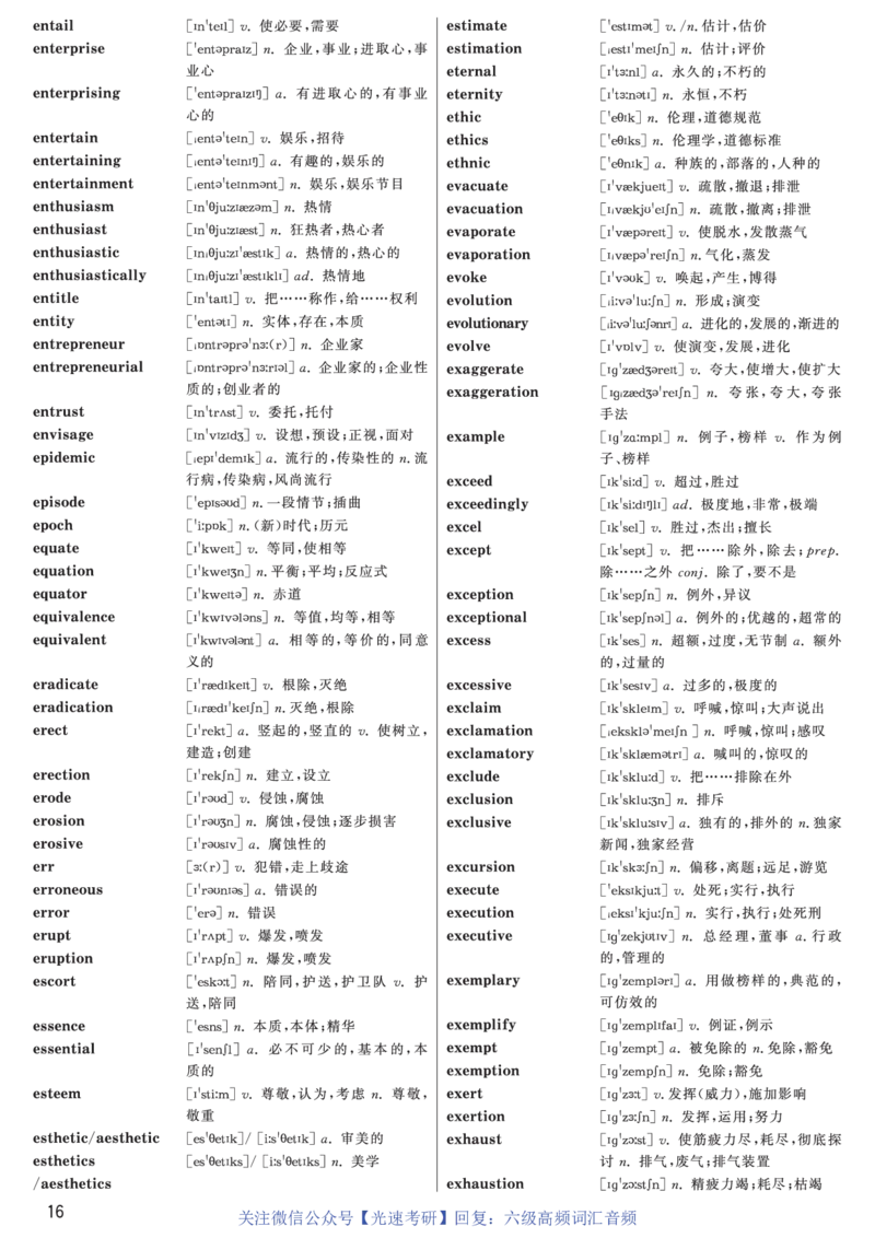 六级高频词汇（带音频）正序版_英语四六级保存避免失效_最新更新，视频都在这_2026、6月四级速转存易和谐_0、2025年12月四级_00.学丞四级全程班刘晓燕_00讲义资料