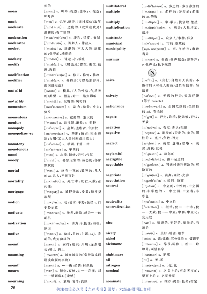 六级高频词汇（带音频）正序版_英语四六级保存避免失效_最新更新，视频都在这_2026、6月四级速转存易和谐_0、2025年12月四级_00.学丞四级全程班刘晓燕_00讲义资料