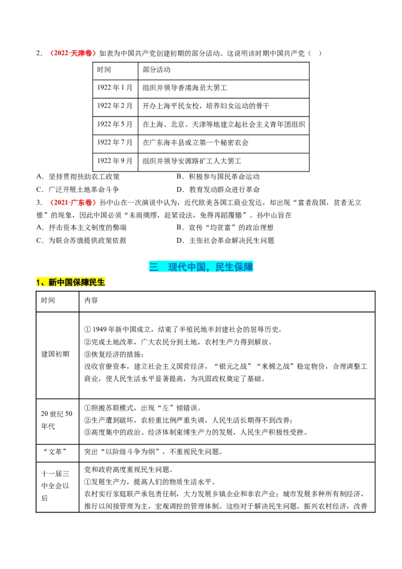 高考热点05关注民生，和谐共生（讲义）（原卷版）_07高考历史_2024年新高考资料_2.2024二轮复习_2024年高考历史二轮复习讲练测（新教材新高考）