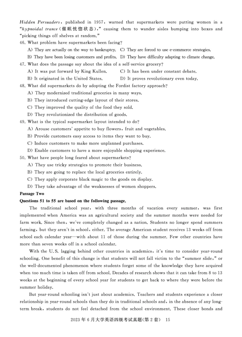 四级真题试题（23年6月）_英语四六级保存避免失效_最新更新，视频都在这_2026、6月四级速转存易和谐_0、2025年12月四级_00.学丞四级全程班刘晓燕_00讲义资料_四六级历年真题汇总