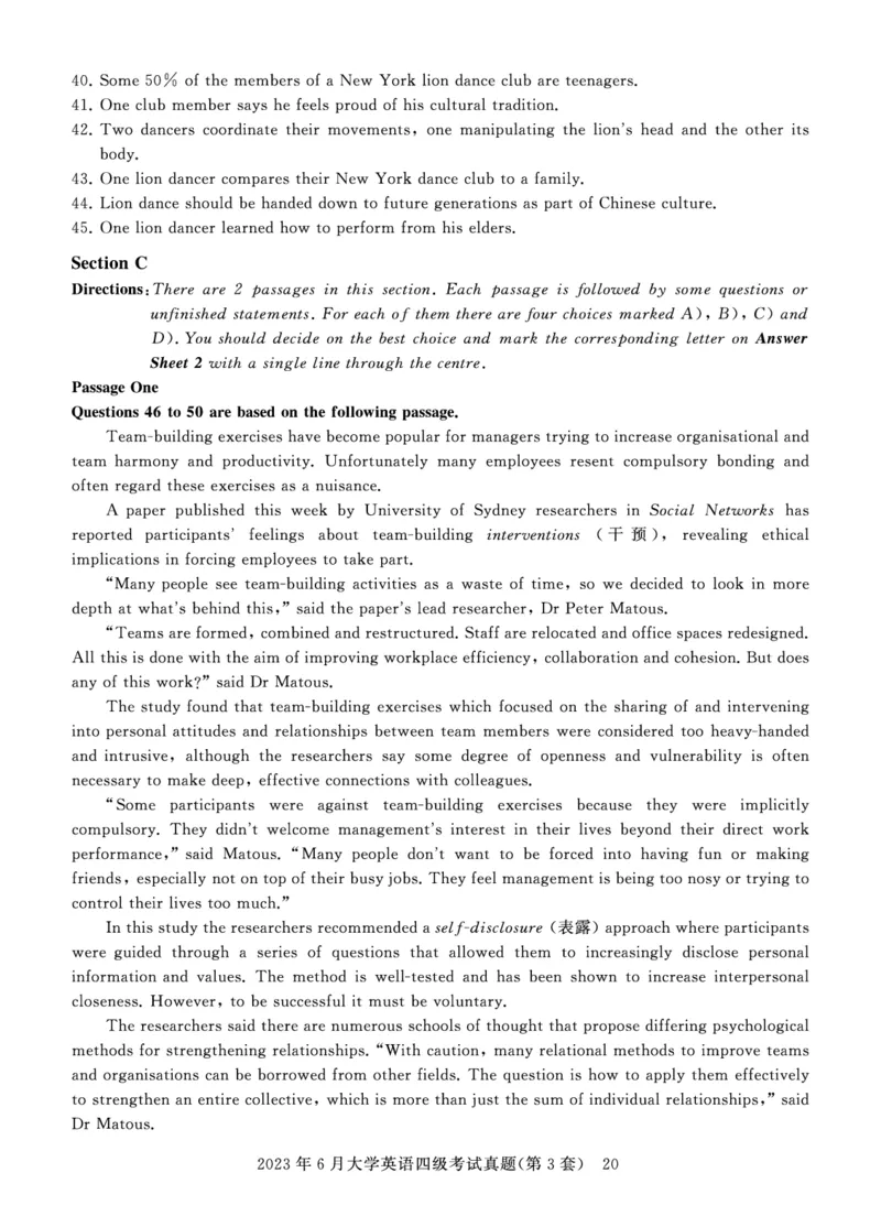 四级真题试题（23年6月）_英语四六级保存避免失效_最新更新，视频都在这_2026、6月四级速转存易和谐_0、2025年12月四级_00.学丞四级全程班刘晓燕_00讲义资料_四六级历年真题汇总