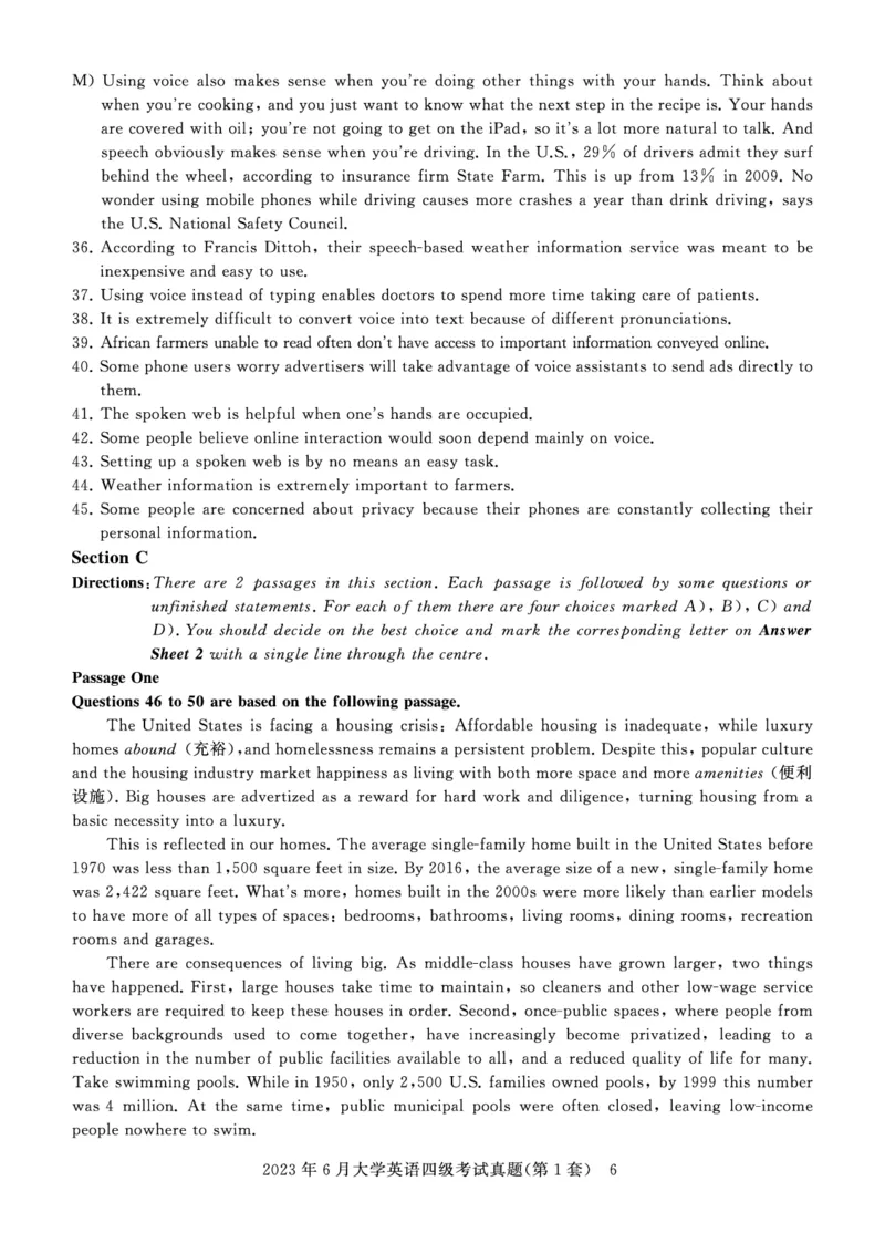 四级真题试题（23年6月）_英语四六级保存避免失效_最新更新，视频都在这_2026、6月四级速转存易和谐_0、2025年12月四级_00.学丞四级全程班刘晓燕_00讲义资料_四六级历年真题汇总